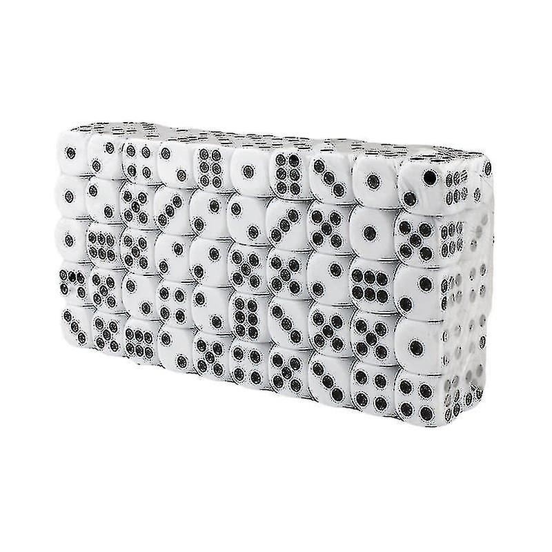 Pack of 100 Standard White Dice with Black Dots - Essential for Family Game Collections and Classroo