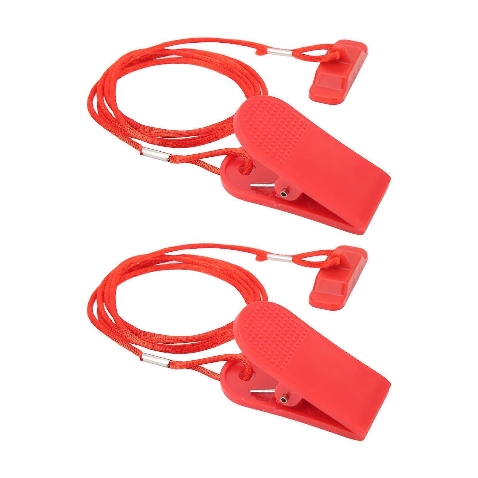 Lot de 2 clés de sécurité universelles pour tapis de course, aimantées, rectangulaires, rouges