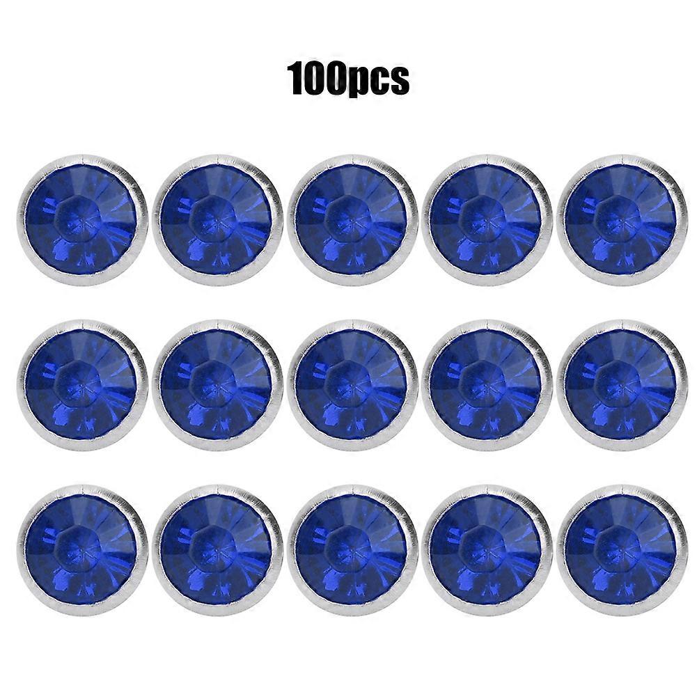 B Acrylic Diamond 8mm Deep Blue DIY Stud Silver Edge Crystal