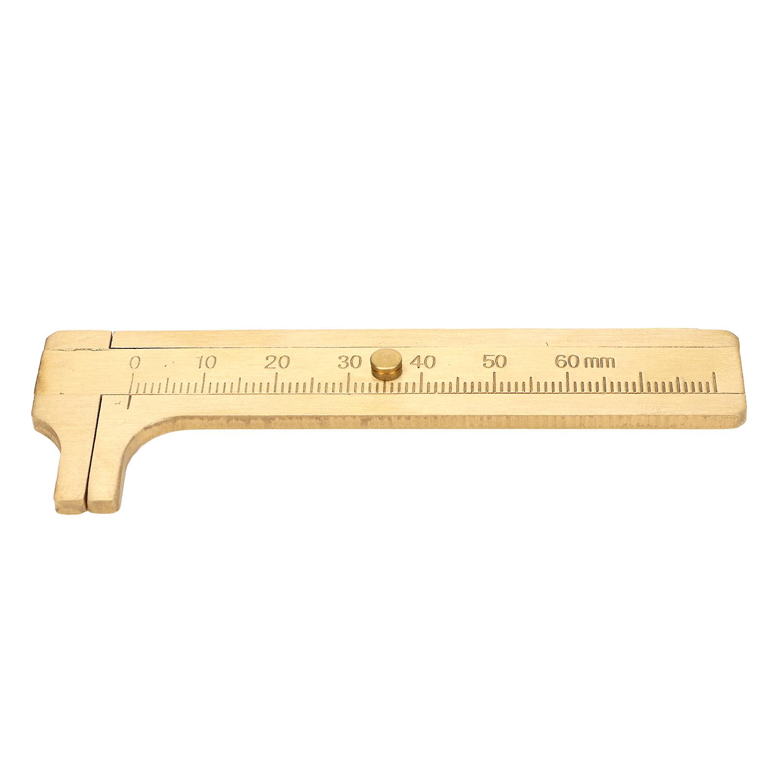 Tasche Messing Messschieber Professionelle hohe Genauigkeit 0 bis 60mm Single Scale Mini Handy Messschieber für Perlendraht Juwelenringe 