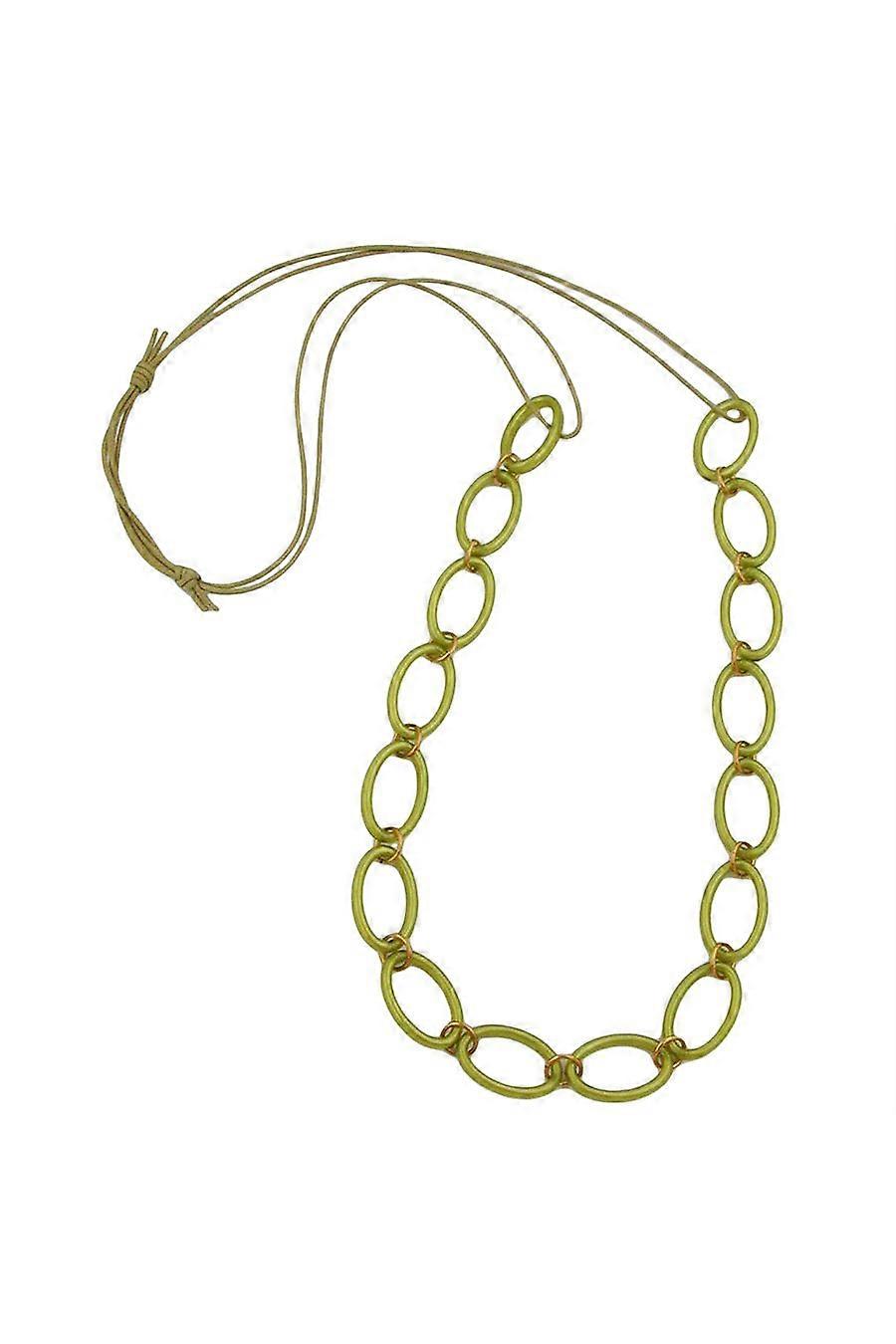 Necklace Oval Rings Green - Gl01628