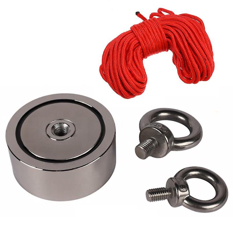 Double Side 60mm 250kg Neodymium Recovery Magnet With 10m Rope Salvage Tool Strong Fishing Kits