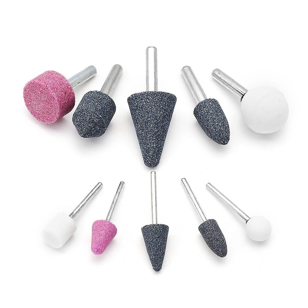 10Pcs Abrasive Mounted Stone Grinding Stone Head Wheel Abrasive Tool For Rotary Tool