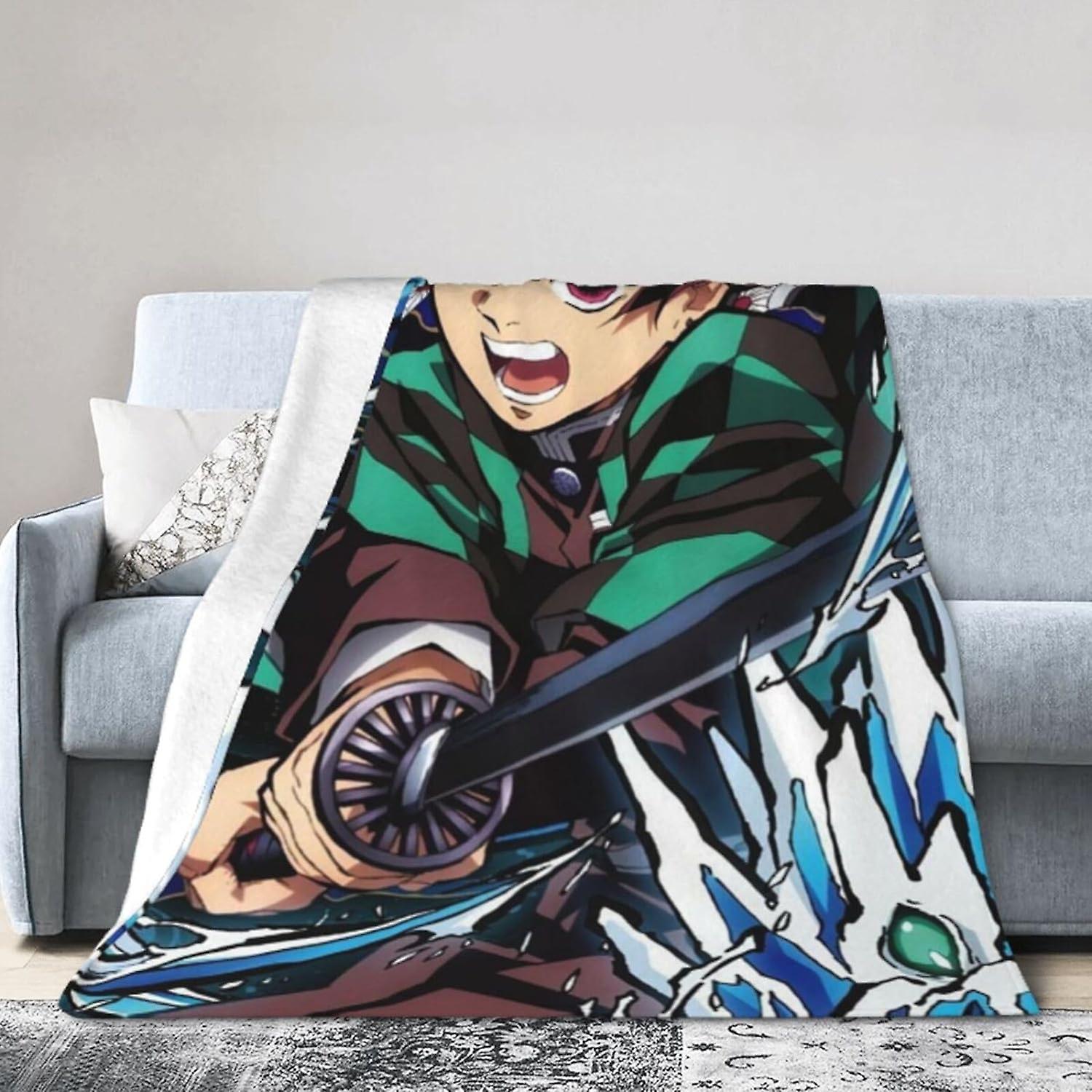 Kerota Cartoon Super Soft Micro Fleece Blanket Cute Anime Throw Blanket Air Conditioning Room Lightw