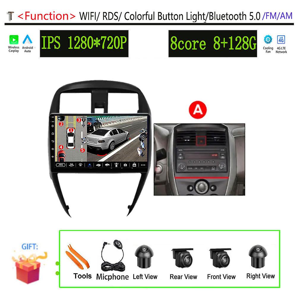 Android 13 Car Radio Multimedia Player  For Nissan Versa 2014 - 2020 Navigation GPS Audio Carplay Intelligent System QLED Screen