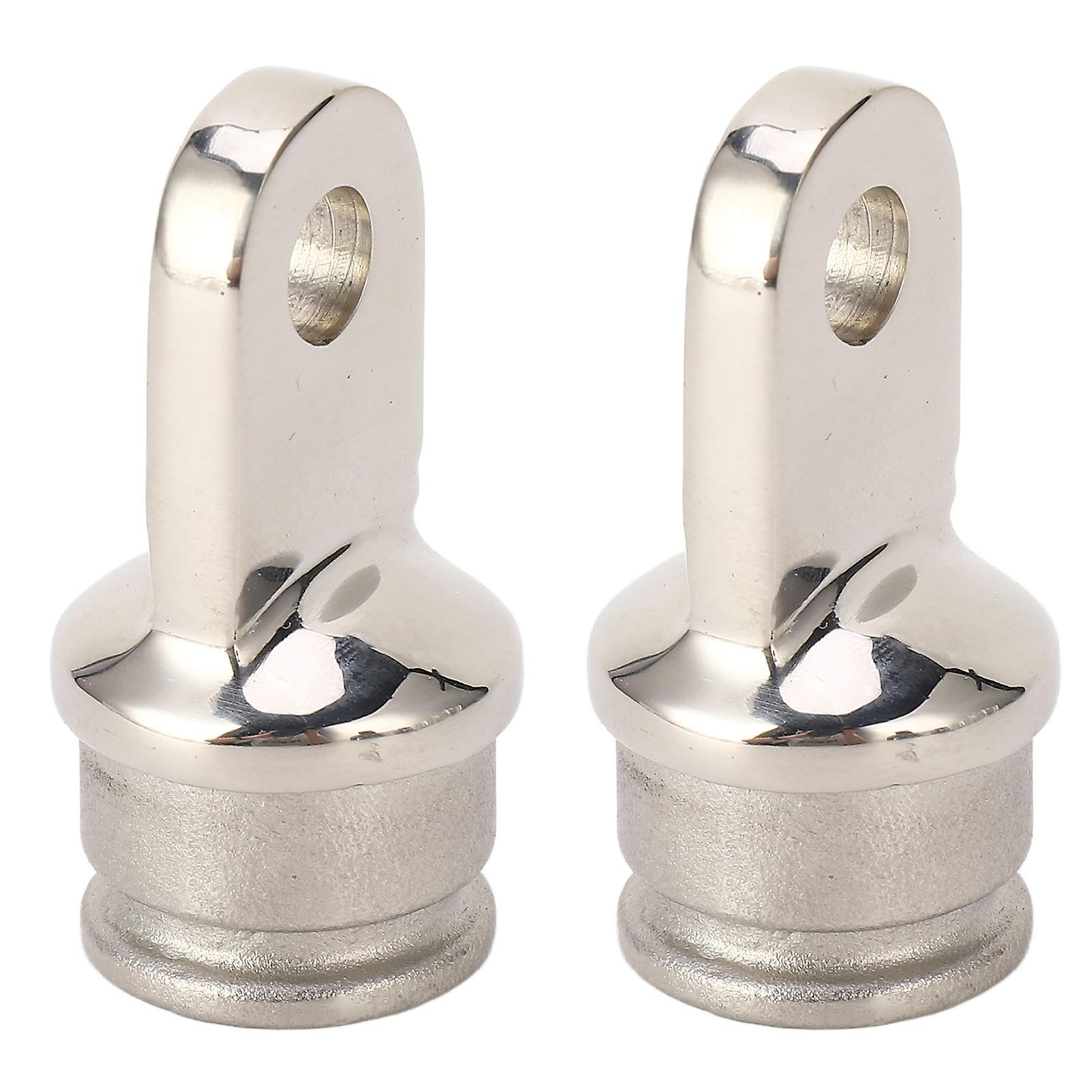 2PCS External Eye End Marine Grade Heavy Duty Stainless Steel Boat Fitting Top Cap Fit for 7/8in Outer Diameter Round Pipe