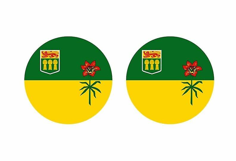 2x stick sticker round cocarde flag canada Saskatchwan