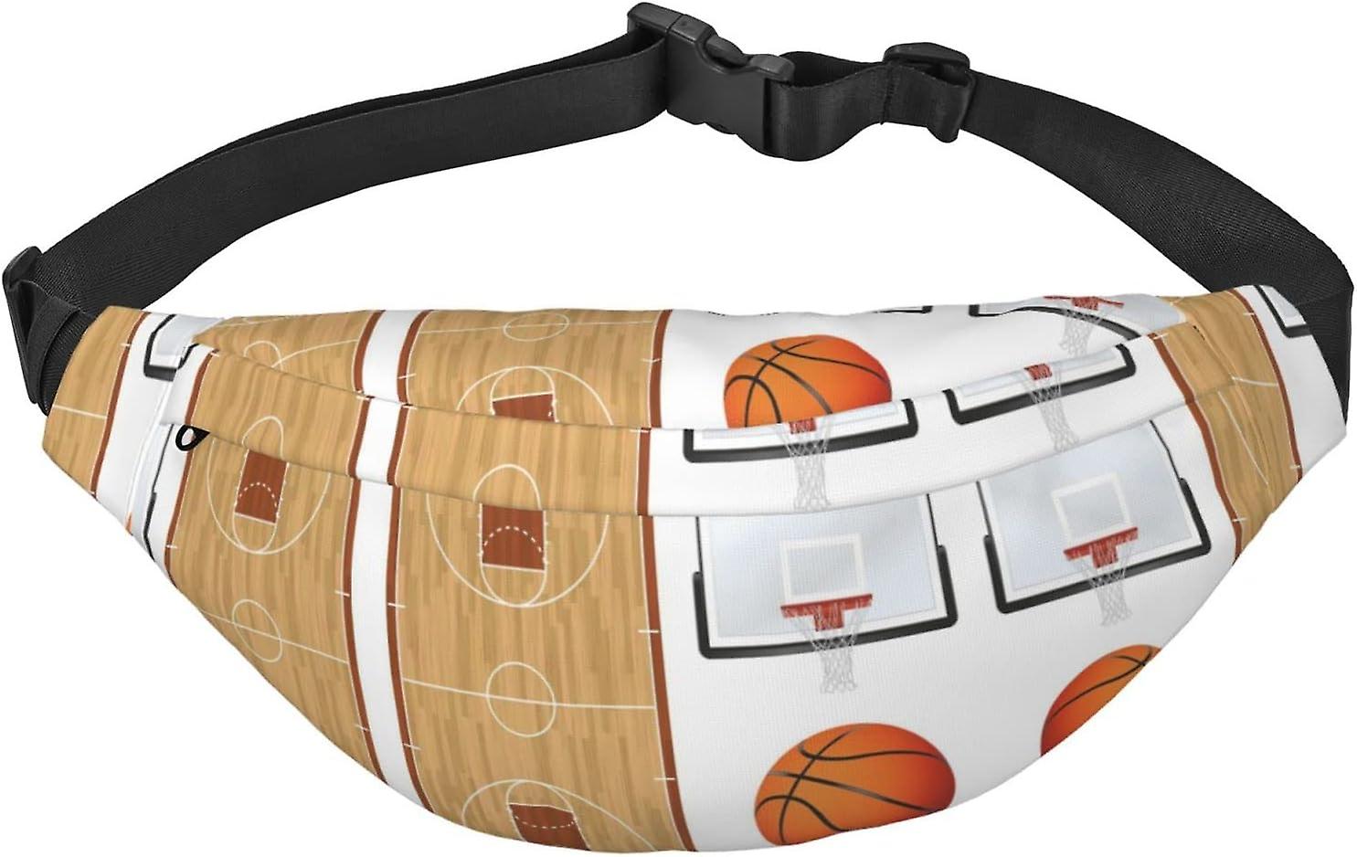 AF00281ファニーパック、クロスボディウエストバッグパック、男性女性用トラベルランニング用ベルトバッグ-バスケットボールコートバックボード