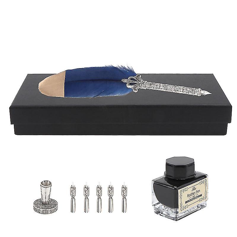 1set Feather Pen With Replacement Nibs
