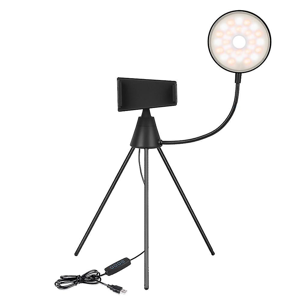 Mini Led Camera Ringlight Phone Holder Mobile Phone Tripod With Fill Light