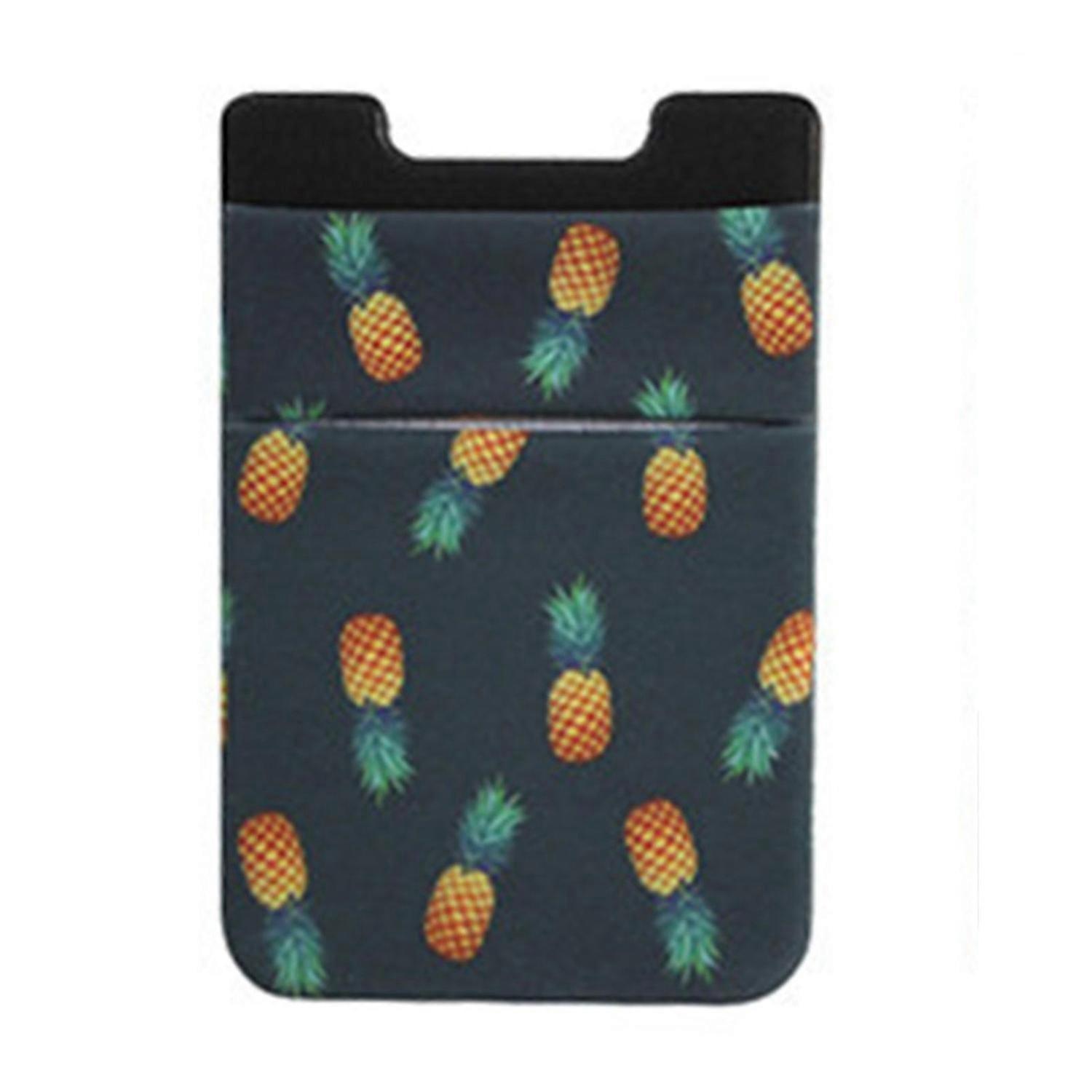 Card Holder Portable Double-layer Lycra Marbling Pattern Dual Slots Back Card Sticker for Phones