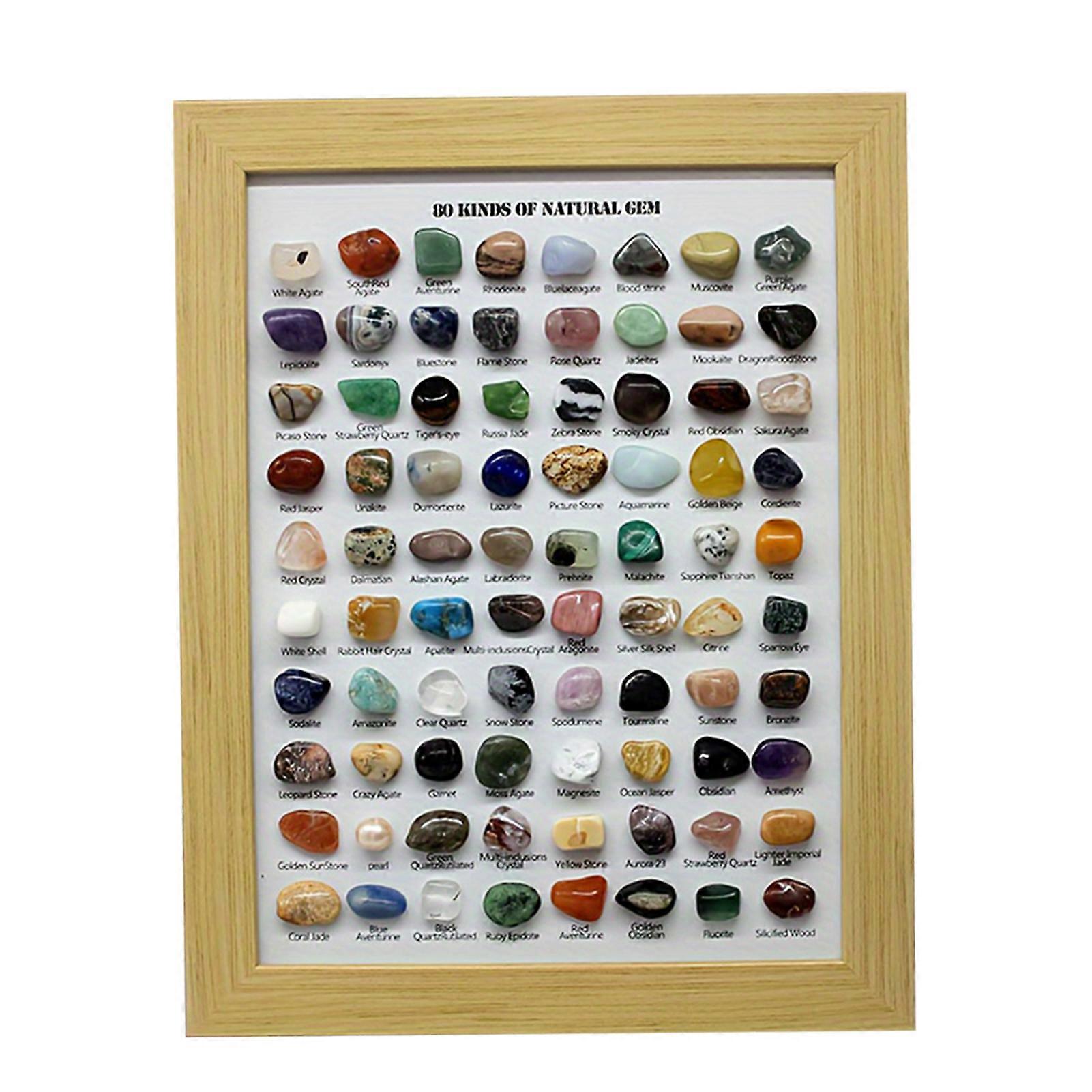 80pcs Mineral Stone Specimen Mixeds Stone Style Samples for Study Room Decor
