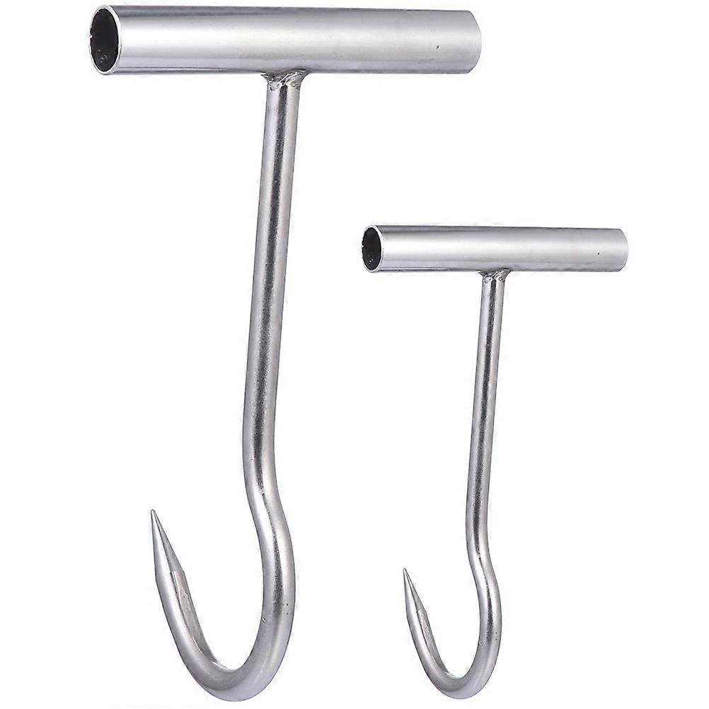 2pcs Meat Hooks T Shaped Stainless Steel Hooks Meat Processing Hooks for Butcher Shops