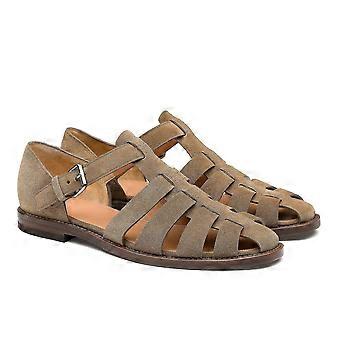 Italian Handmade Leather Sandal Men's Sport Sandals Closed Toe
