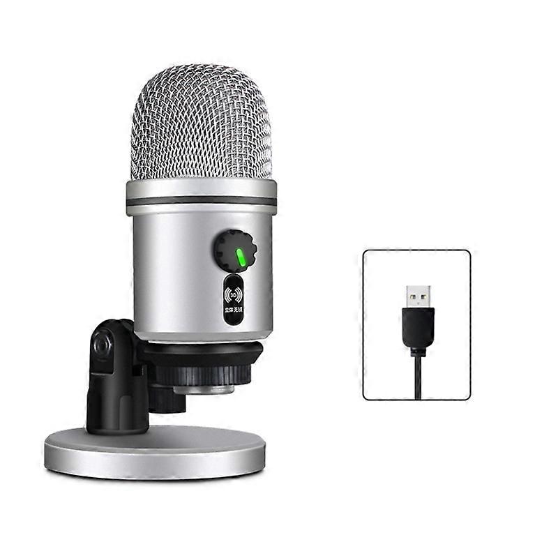 JY-U15 USB Condenser Microphone Desktop Mic with Rgb Desktop Microphone Light Three Pickup Effects for Live Broadcast Office Games