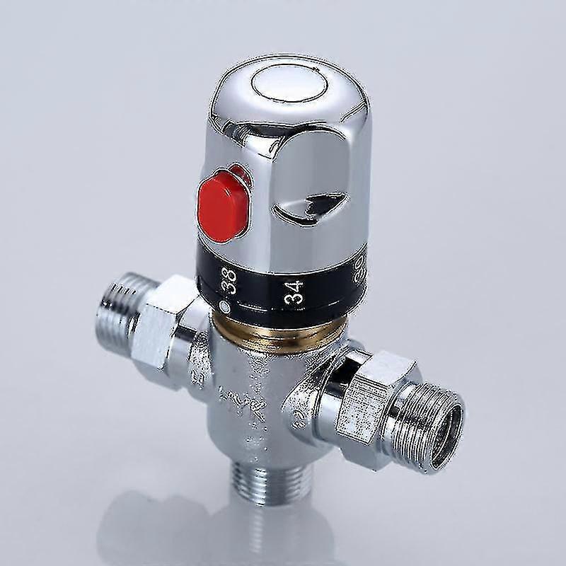 Thermostatic Mixing Valve Temperature Control G1/2" 3-way Solid Brass Valve For Shower Systems