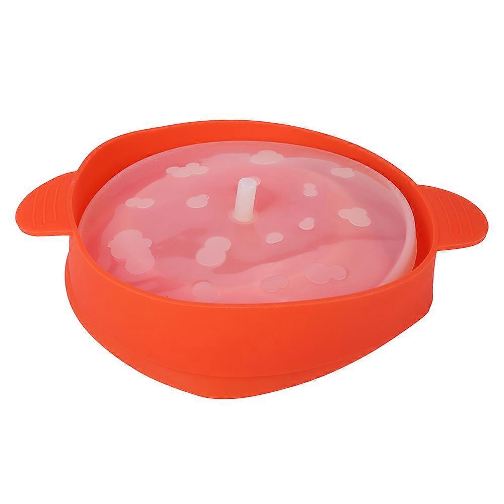 Red Silicone Microwave Popcorn Bucket with Handle Lid Safe Collapsible Popcorn Maker Bowl