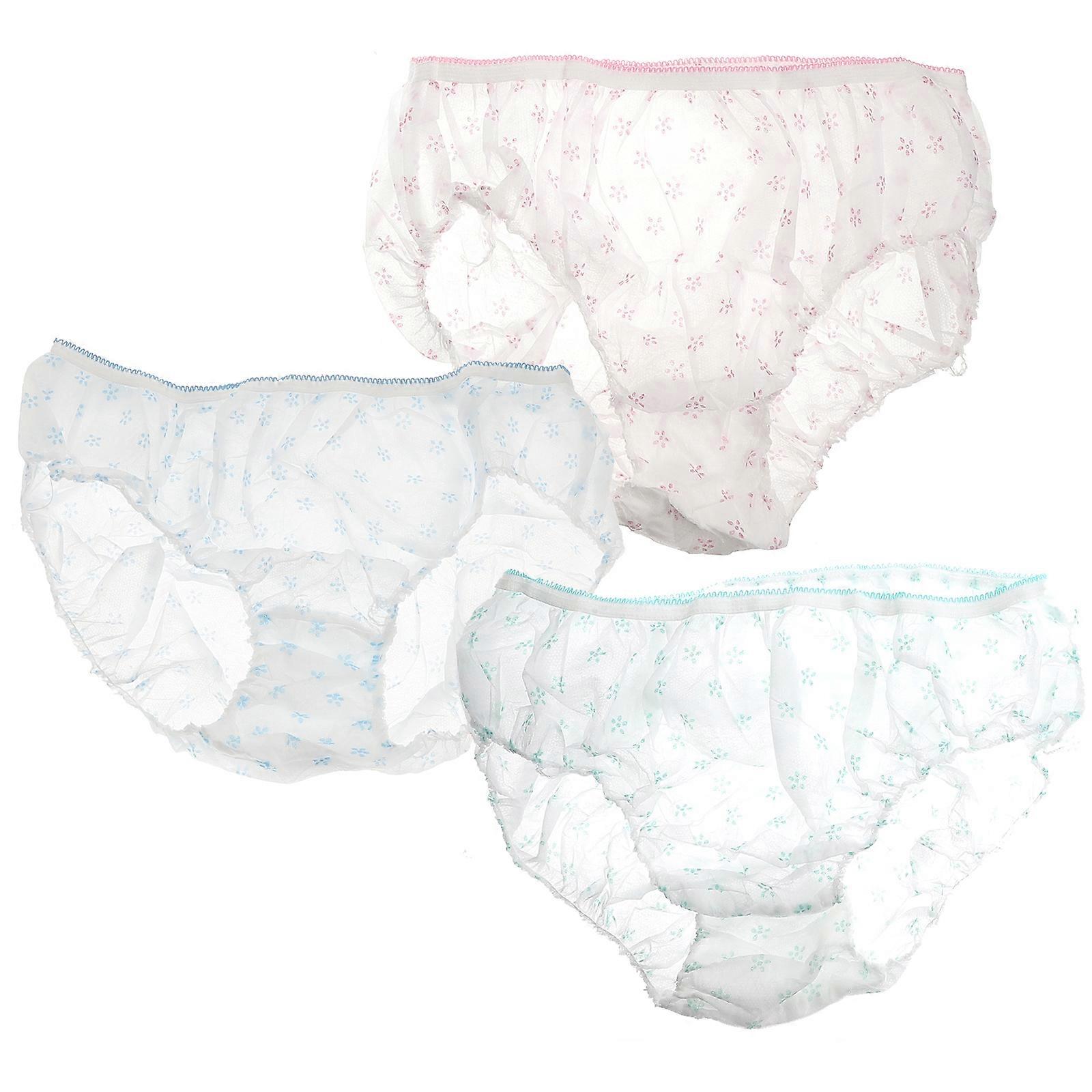 7 st. gravida engångsunderkläder andningsbara tryckta non-woven trosor för gravida kvinnor resor menstruation daglig användning storlek XL