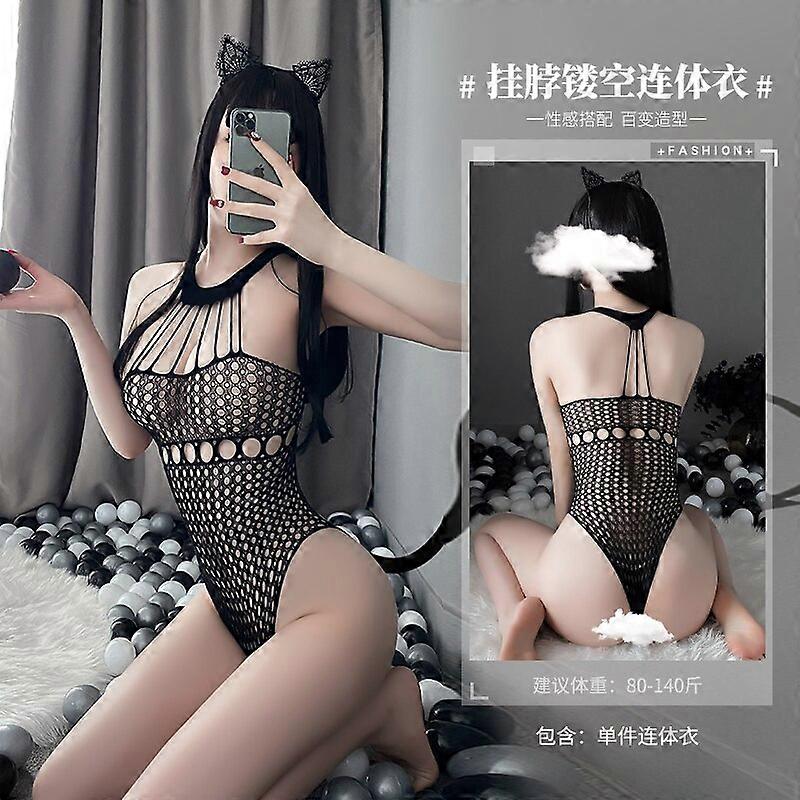 مثير الملابس الداخلية الرسن جوفاء خارج المرأة بودي سويت بولكا نقطة أنبوب أعلى عالية الخصر الأزياء المثيرة إغراء شبكة الملابس الداخلية كوسبلاي