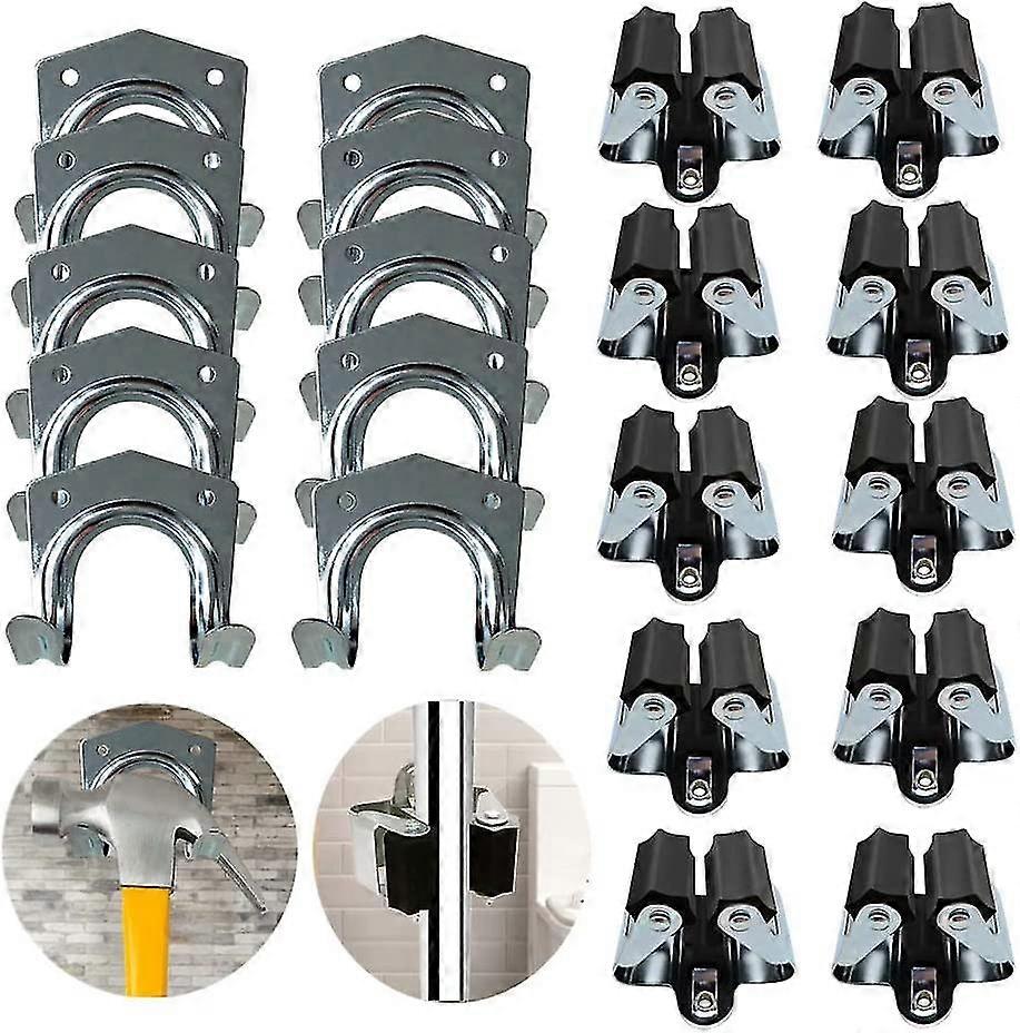 Tool Holder For Household Garden Tools 10 Pieces, Wall Bracket Tool Holder Double