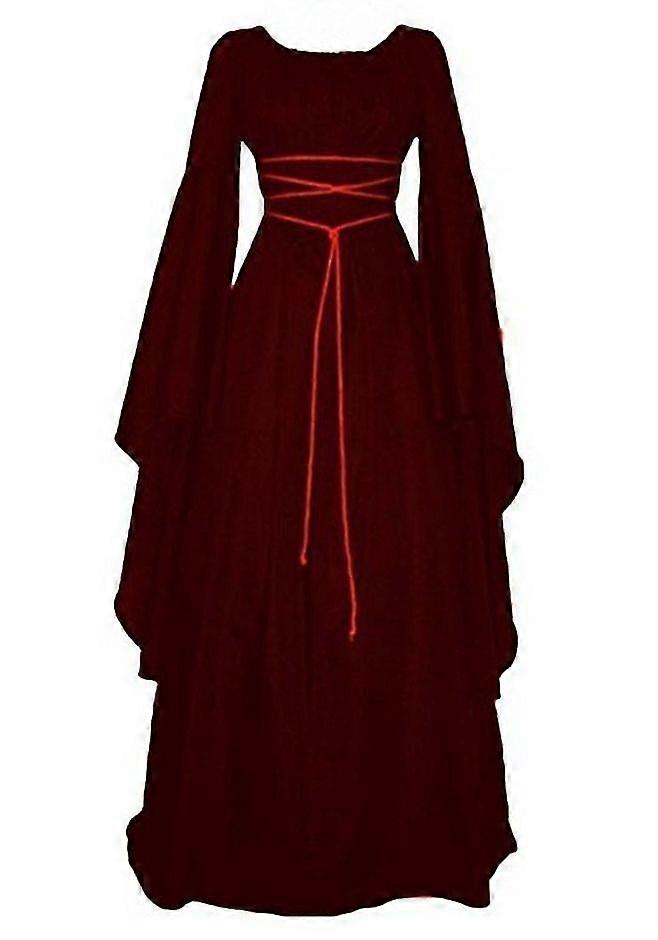 Manches longues Col rond Ceinture irrégulière Robe femme Halloween Costume Une Pièce