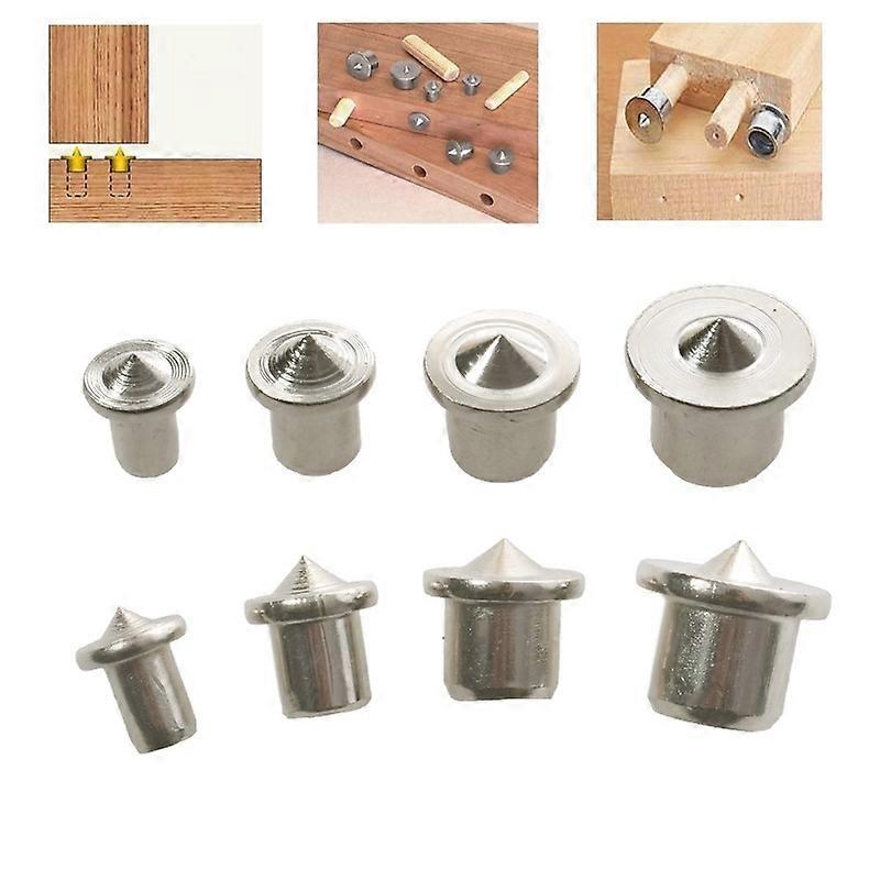 4sets 6/8/10/12mm Panel Furniture Positioning Carpentry Log Dowel Tips Round Log Pin Locator Wooden
