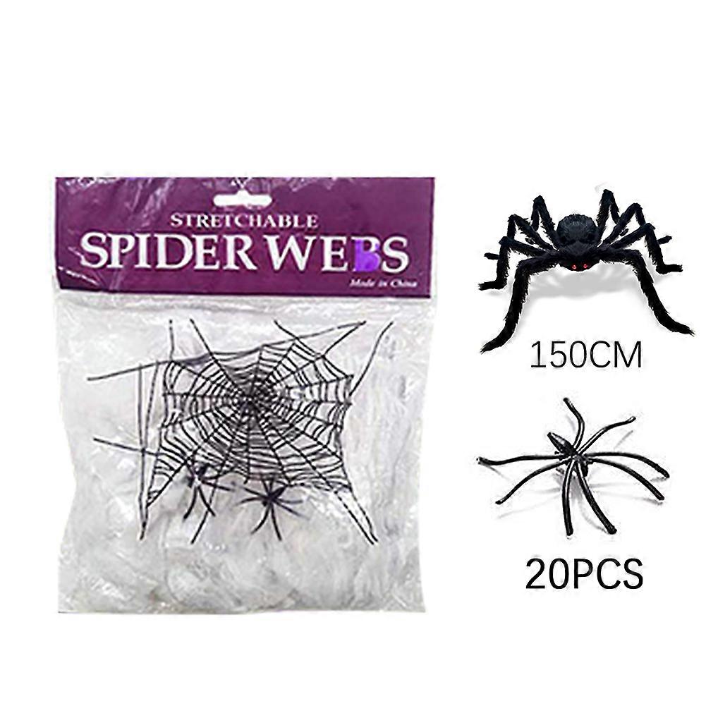 Spiders Web Decorations with Purple LED Lights Realistics Spidersweb Holiday Decor for Gardens Decor