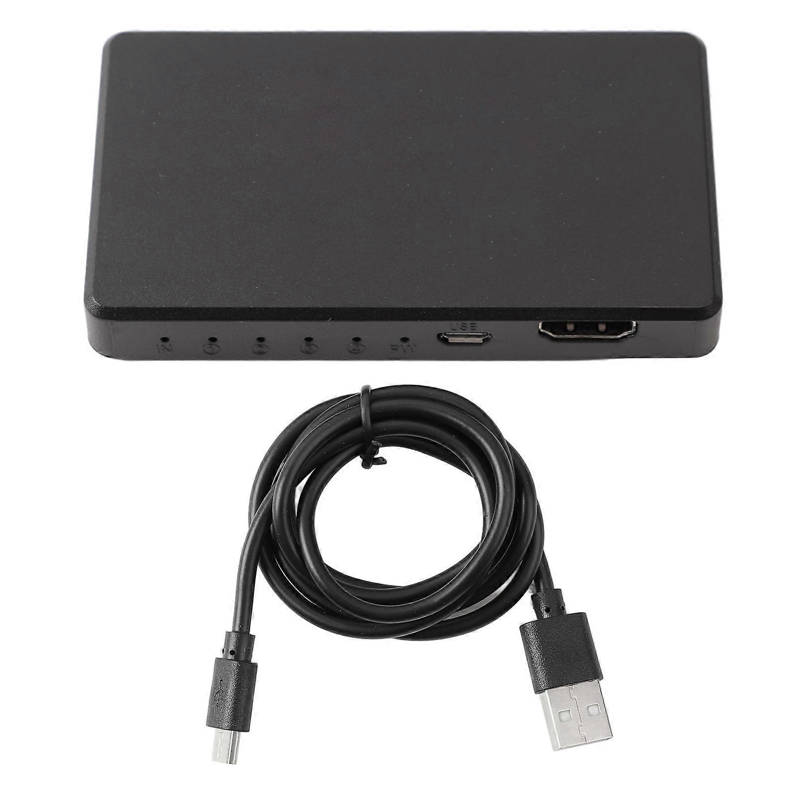 4K HD Multimedia Interface Splitter 1x4 1 in 4 Out HD Multimedia Interface Extender for PC Projectors Black