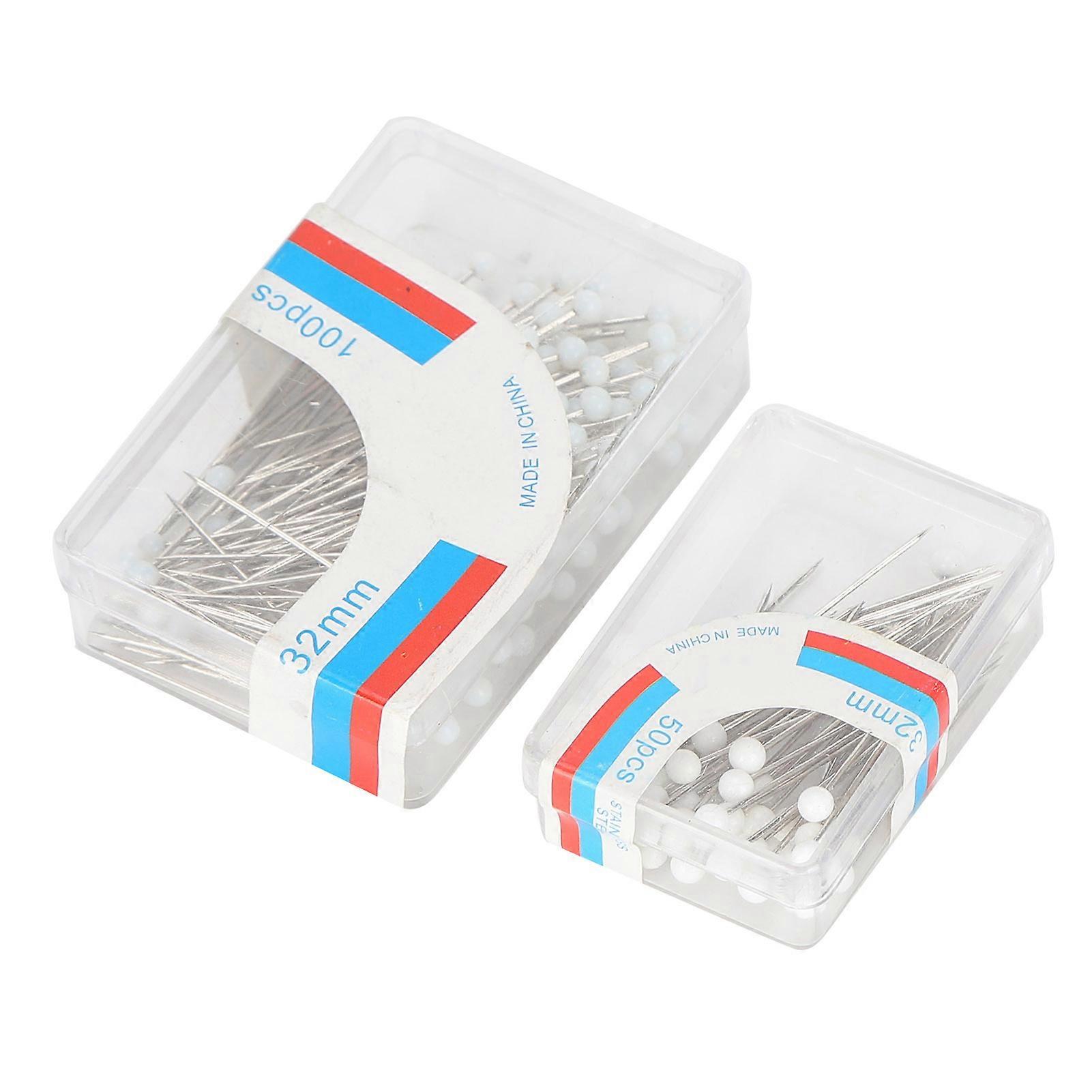 Sewing Ball Head Pins - 2 Box Set of Straight Pins for DIY Crafting and Fabric Sewing