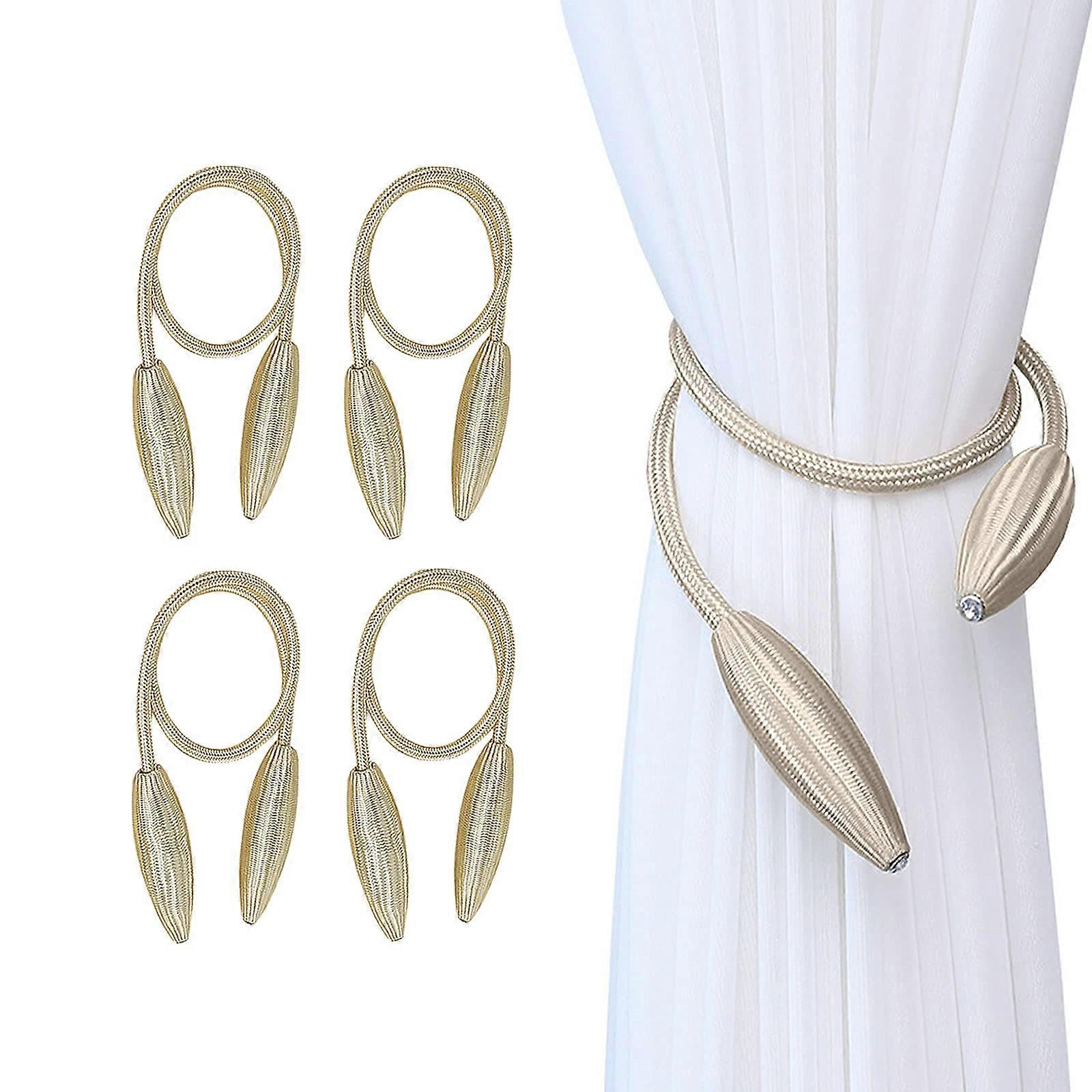 Curtain Hold-Backs, European Curtain Tiebacks 4Pcs Decorative Window Drape Twist Tiebacks for Home O
