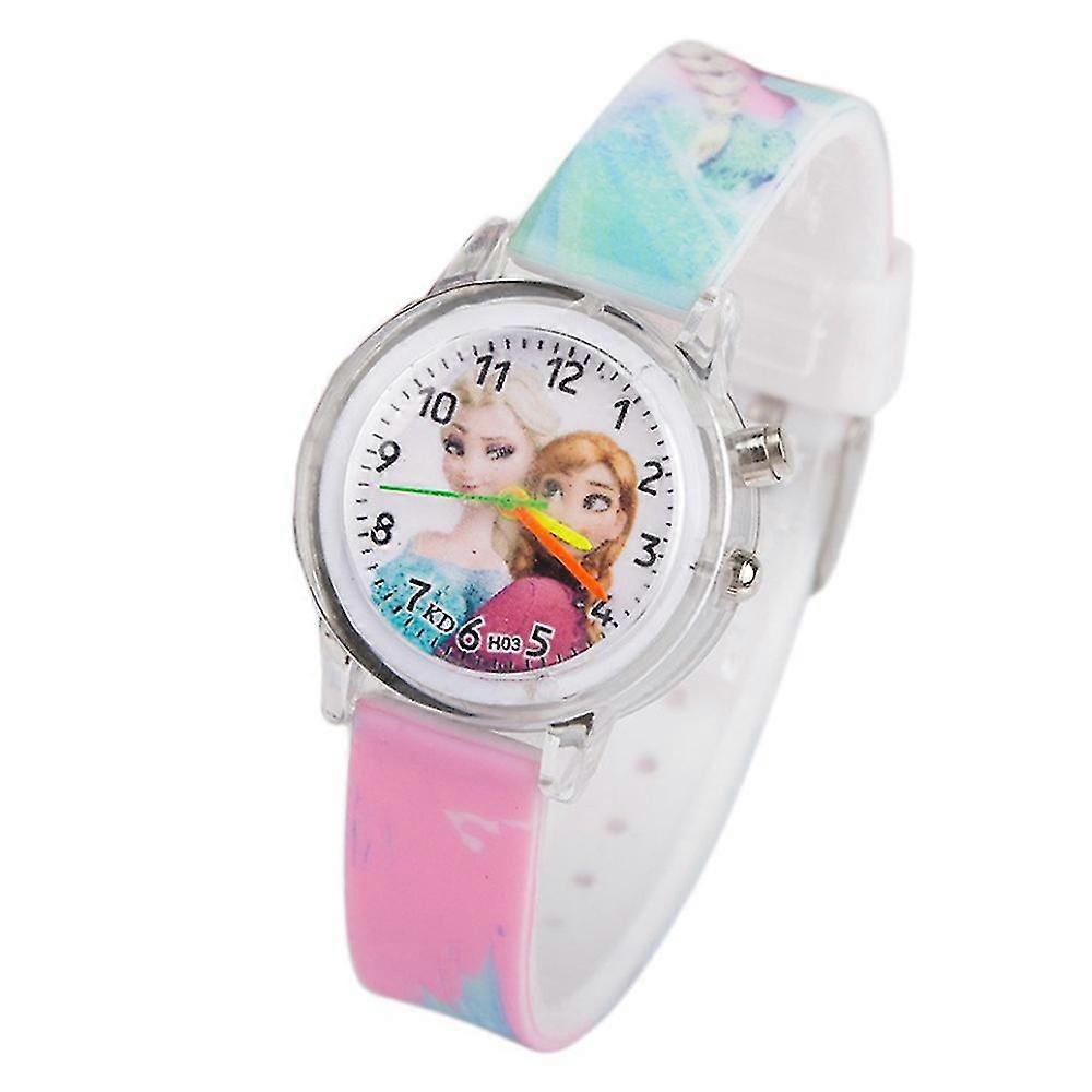Niños Princesa Elsa Colorido Flash Luz Reloj Reloj Reloj