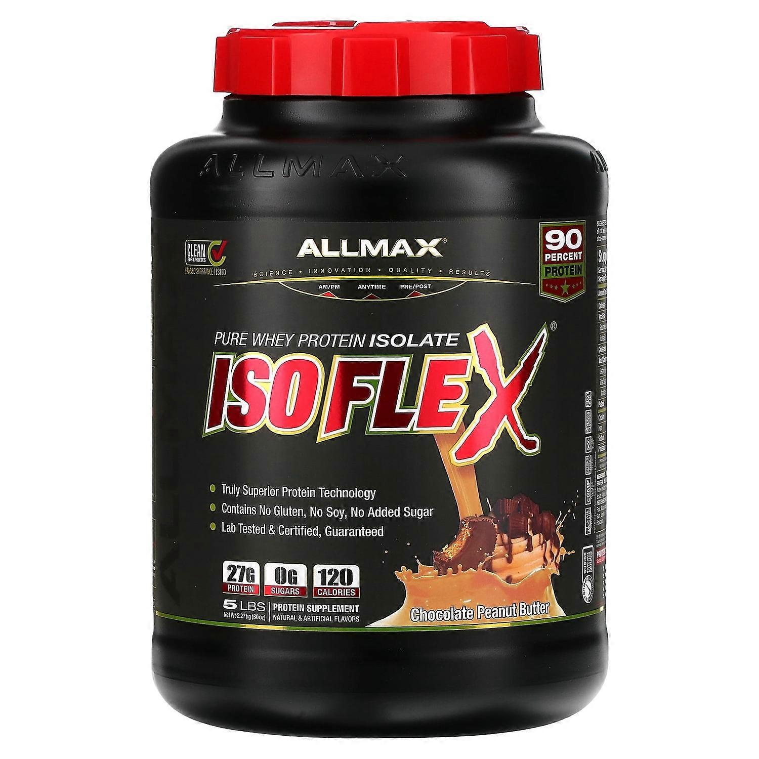 ALLMAX, Isoflex, 100% Pure Whey Protein Isolate, Chocolate Peanut Butter, 5 lbs (2.27 kg)