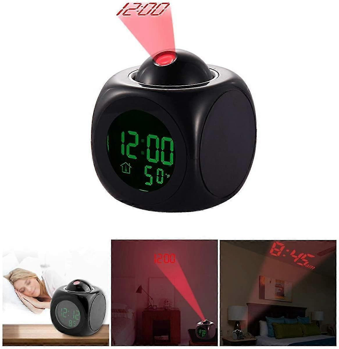 Led Projector Alarm Clock Multifunction Digital Temperature Display