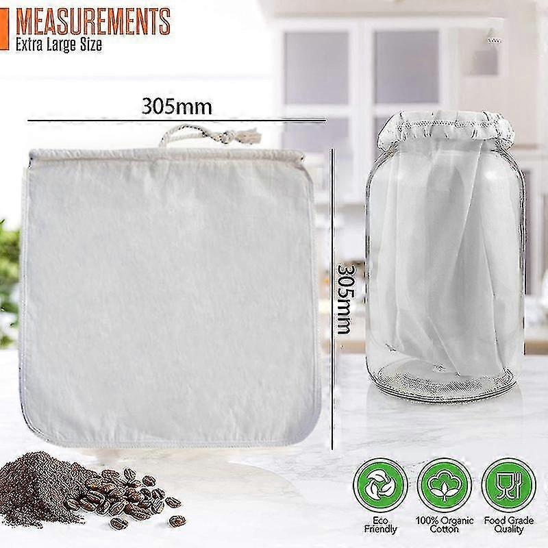 2 pack organic reusable cold coffee brew filters bag