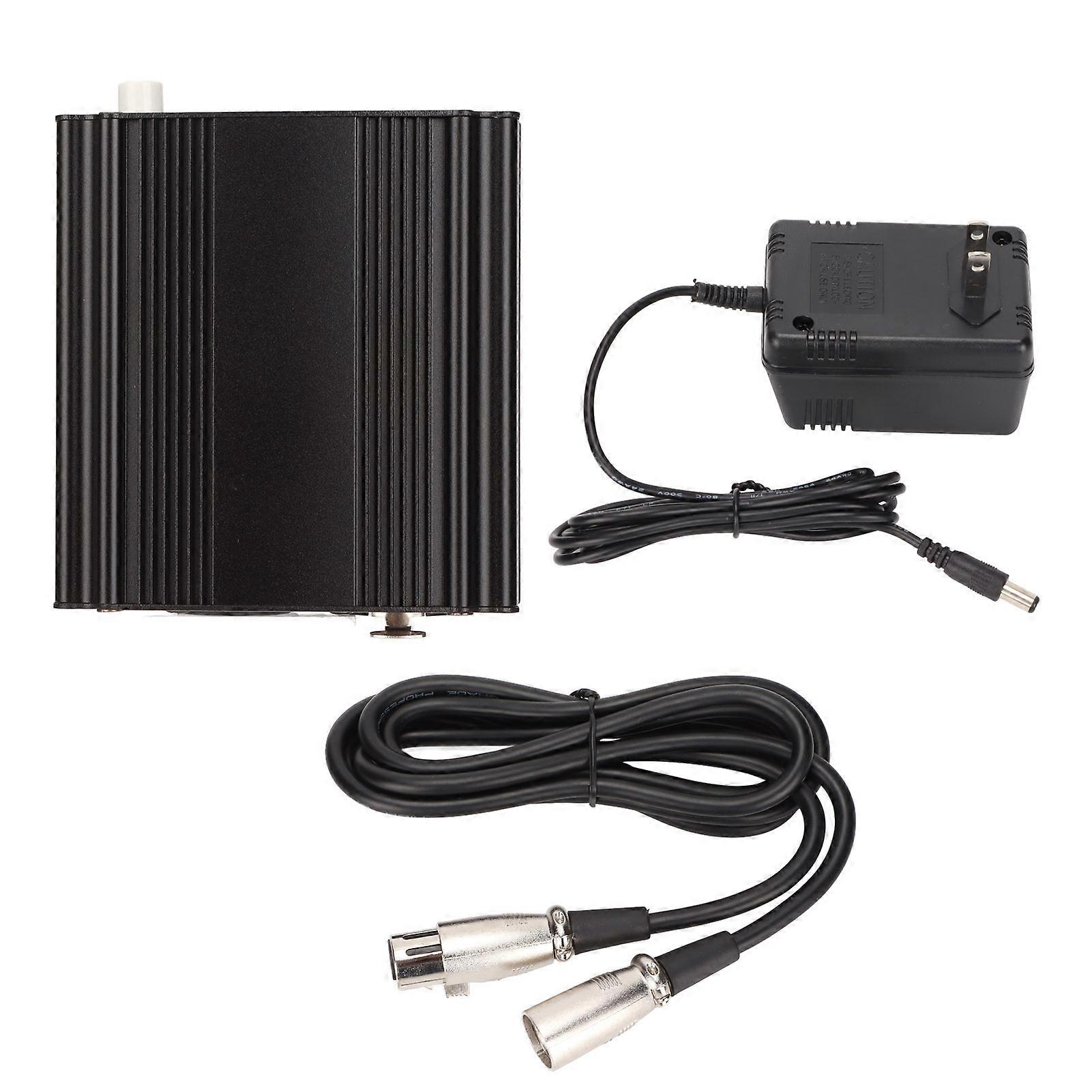48 V Phantom Power Supply Professional Phantom Power with XLR 3 Pin Cable for Music Recording EquipmentUS Plug 110V NO.3132