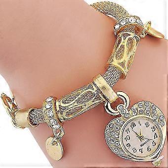 Fashion Women's Love Heart Bracelet Watch Charm Band Analog Quartz Wrist Watch