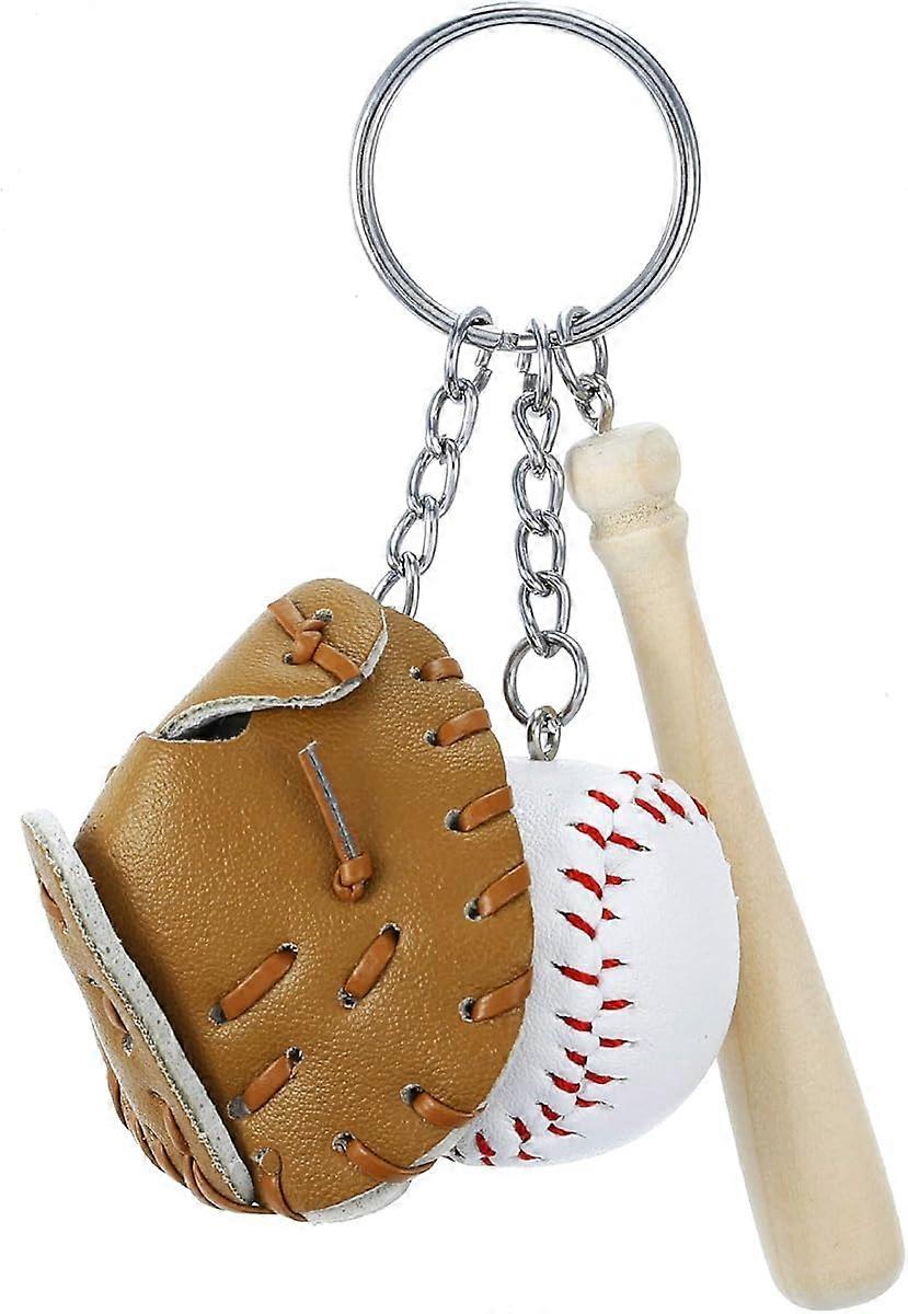 baseball keychain for boy leather for men Including hat and bat
