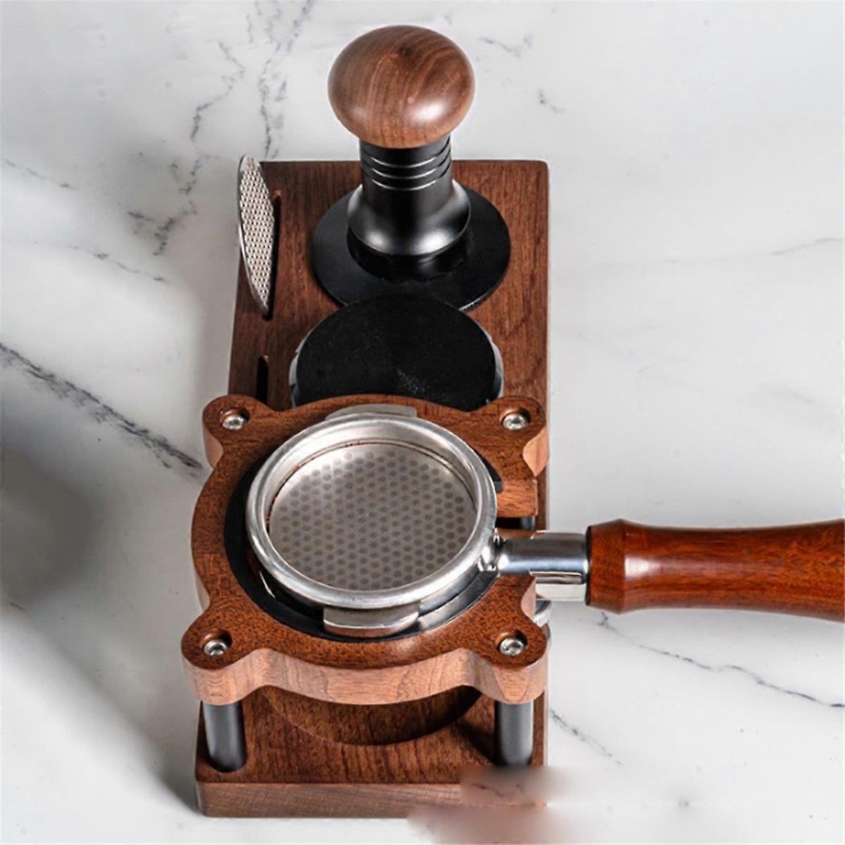 Coffee Grinder Storage Rack Wooden Coffee Tamper Holder Multi-Functional Coffee Accessories Shelf
