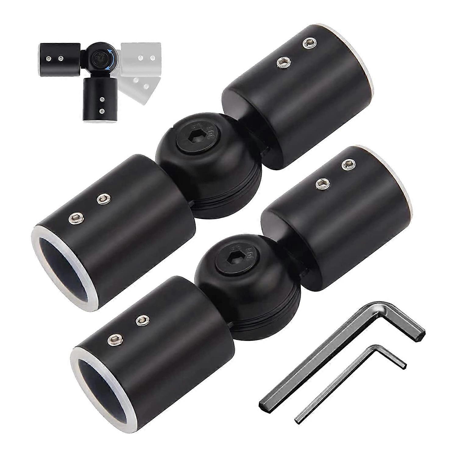 2PCS Curtain Rods Corner Connector, Adjustable Curtain Rod Corner Connector for 1 Inch Bay Window C