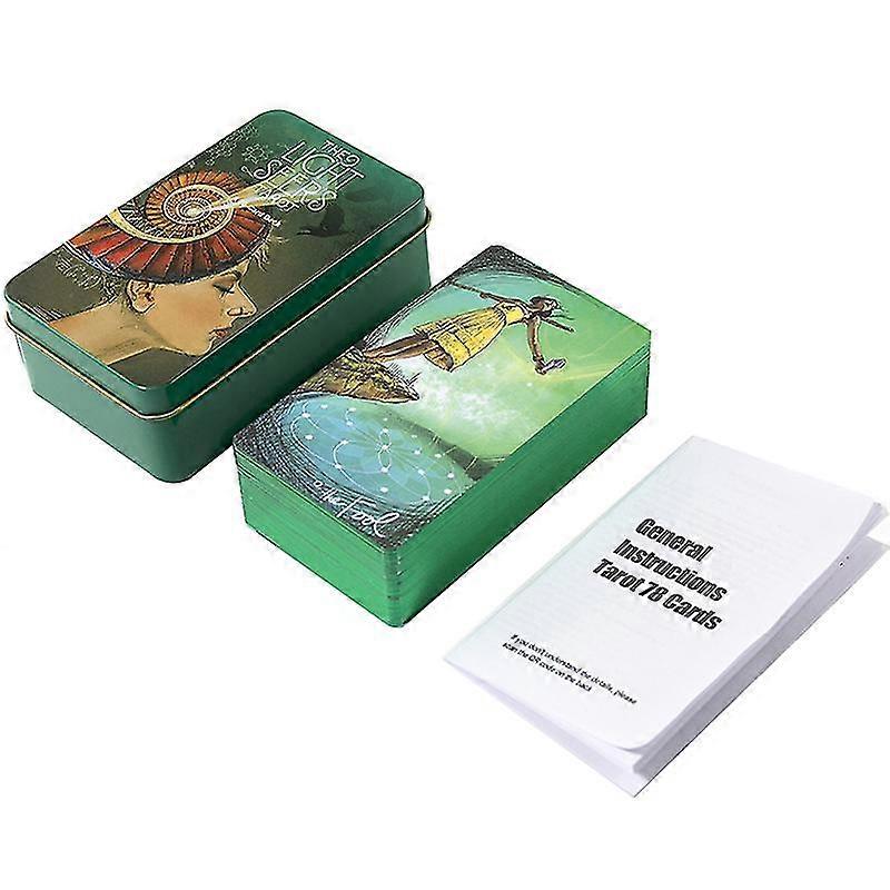 Tin Box Light Seers Tarot Card Prophecy Divination Deck Party Game Card W/manual