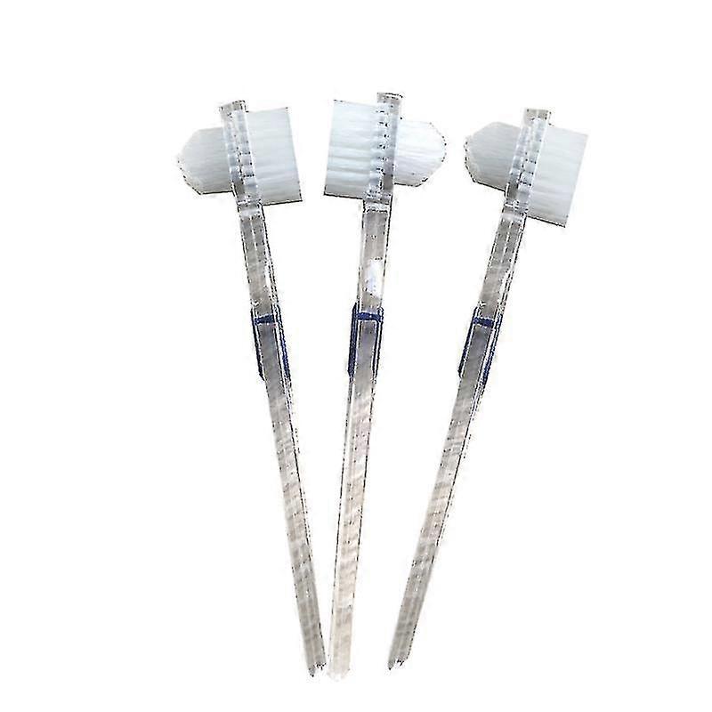 3pcs Transparent Denture Brush False Teeth Cleaning Brush Double-sided Toothbrush Artificial Teeth Cleaning Tool