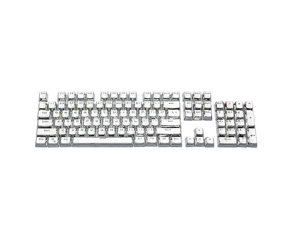 104Pcs/Set ABS Stylish Backlight Key Caps Replacement for Mechanical Keyboards - Silver