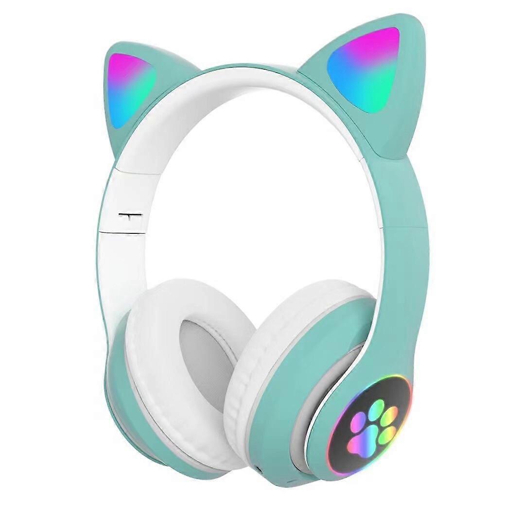 Cat Ear Gaming Headset with LED Light Lights Wireless Bluetooth 5.0 Gaming Headset Cat Ear Headset