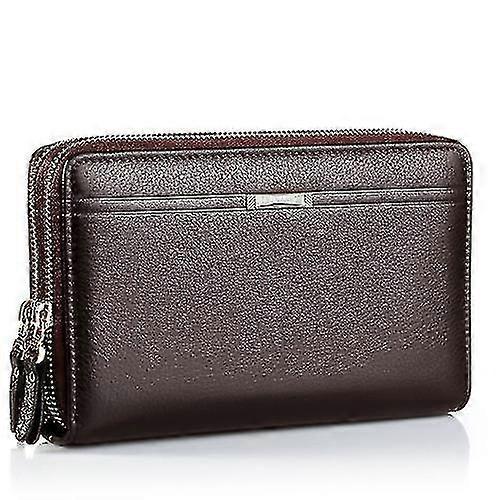 Leinasen A80 متعدد البطاقات الرجال حقيبة يد مزدوجة الرمز البريدي محفظة ذات سعة كبيرة