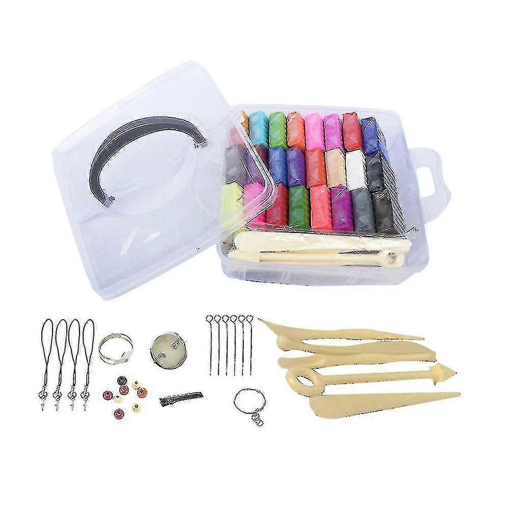 1 Set 24 Color Oven Bake Clay Diy Polymer Clay Kit Modeling Clay Blocks Toys With Tools For Kid Children