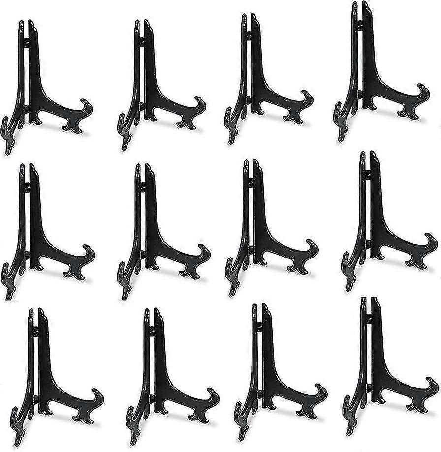 4" Black Plastic Easels Or Stand/plate Holders To Display Picturesat Weddings, Home Decoration12 Pack