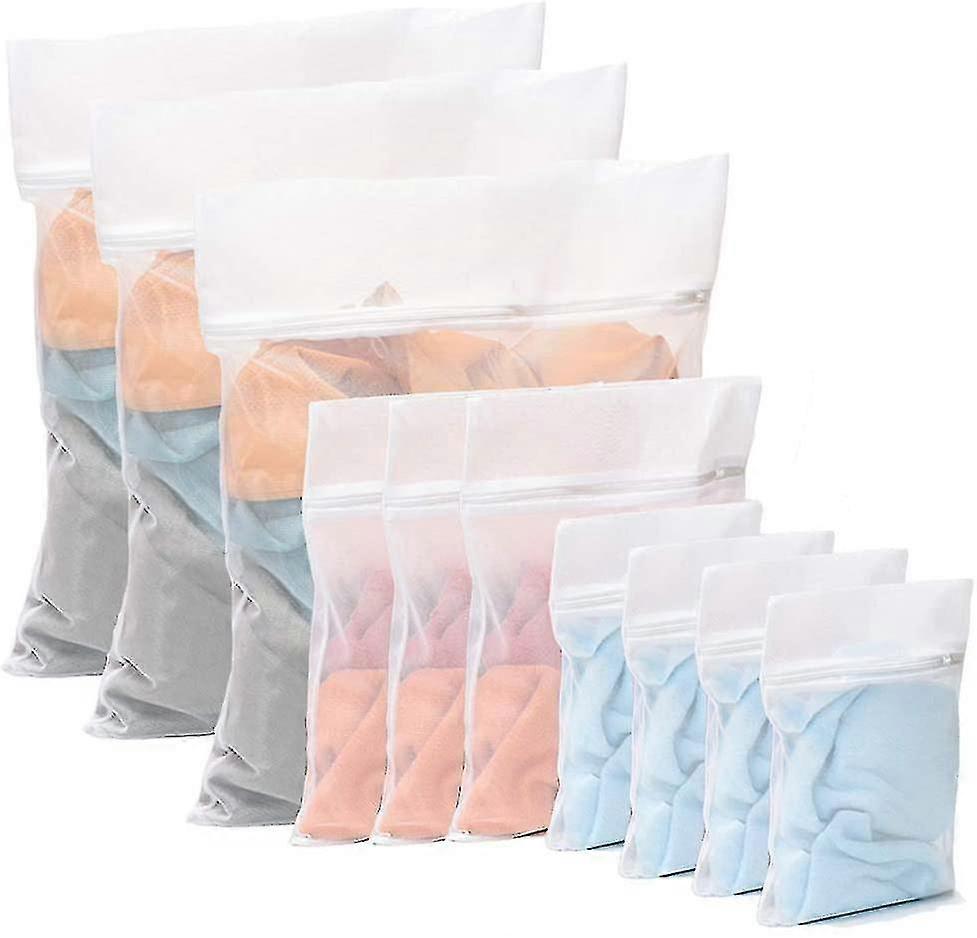 10 Pcs Reinforced Mesh Laundry Bags - Mesh Wash Bag For Delicates Underwear With