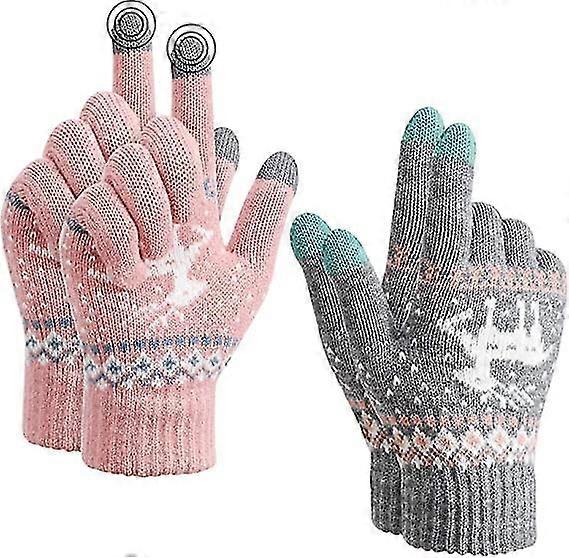 Unisex Winter Touch Screen Knitted Warm Gloves,thermal Elastic Fleece Warm Working Running Gloves For Men And Women, For Running Skiing Cycling Hiking