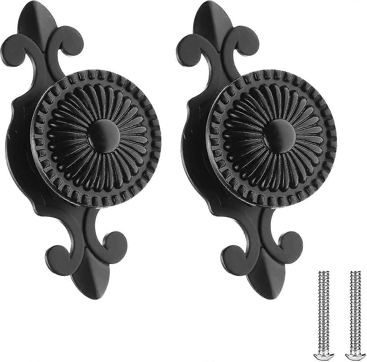 2 Pcs Cabinet Knobs, Board Door Pull With Screws (single Hole)