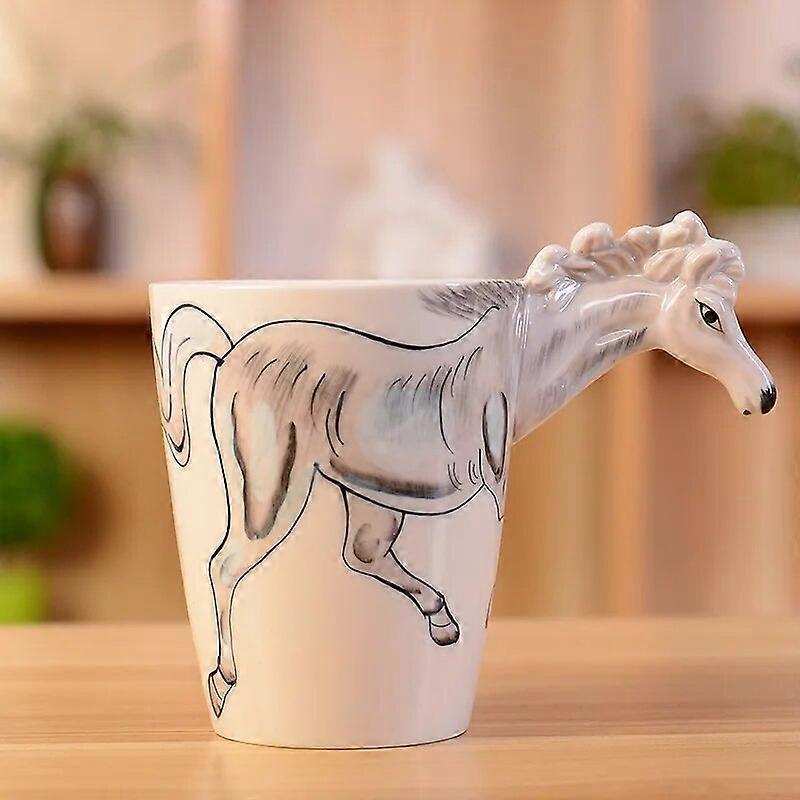 Kreatív állati kávécsésze dombornyomott háromdimenziós dekor bögre rajzfilm zsiráf kutya zebra virág kávés csésze reggeli tejbögre